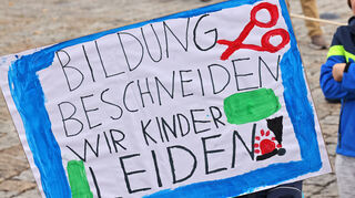 Auch Schüle beteiligten sich an der Demonstration.