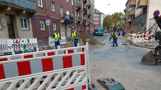 Eindrücke von der Baustelle nach dem Rohrbruch