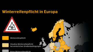mid Groß-Gerau - Generelle oder situative Winterreifenpflicht gilt in Mittel- und Nordeuropa.
