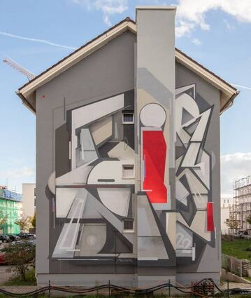 Das Mural an der Fassade der Thomas-Jefferson-Straße 22.