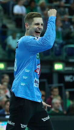 Joel Birlehm zeigte in Leipzig eine starke Vorstellung. Der Torhüter zog mit den Rhein-Neckar Löwen souverän ins Pokal-Achtelfinale ein.