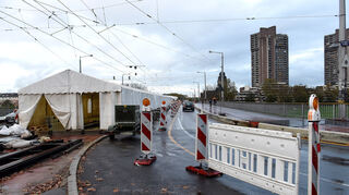 Die Bauarbeiten an der Mannheimer Kurpfalzbrücke dauern weiterhin an