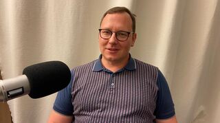 Im Podcaststudio: Sascha Keilholz ist seit 2019 IFFMH-Chef.