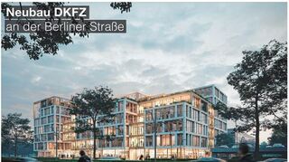 So sieht der Architektenentwurf aus: Der DKFZ-Neubau, von der Berliner Straße aus gesehen. Vom Gemeinderat gab es nun grünes Licht für den Bebauungsplan.