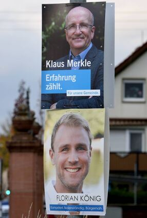 Klaus Merkle (60) und Florian König (33) gehen als Favoriten in die entscheidende Runde der Bürgermeisterwahl in Edingen-Neckarhausen.