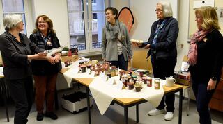 Letzter Basar des Hausfrauenverbandes mit Ingrid Grau (v.l.), Sybille Lotterer, Anke Gleisner, Heiderose Sprenger und Uschi Mallmann.