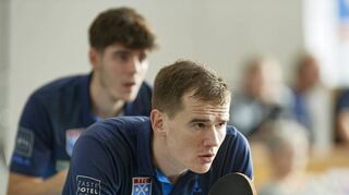Die TTC-Spieler Alfredas Udra (vorne) und Miguel Nunez hatten wie ihre Teamkollegen nur mit wenig Gegenwehr der Borsumer zu kämpfen.