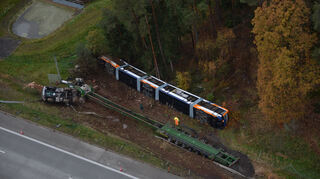 Die Bahn der RNV war auf dem Weg nach Mannheim.
