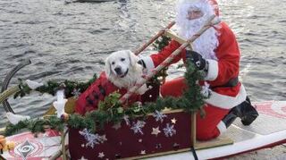 Etwas weniger weit als sonst reiste der Weihnachtsmann mit Hund Henry.