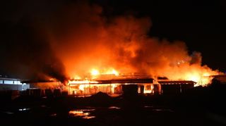 Großbrand bei der Bäckerei Rutz.