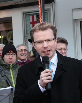 Simon Michler bei seinem ersten Neujahrsumtrunk 2016.