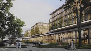 So wie auf dieser Animation soll das Klinikum nach dem Neubauprojekt „Neue Mitte“ aussehen. Doch wegen der anhaltenden Unklarheit um den Verbund verzögert sich auch das immer weiter.