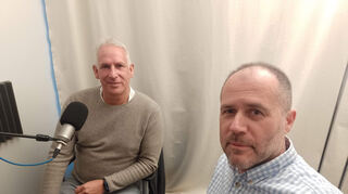 Christian Neidhart im Studio mit Sportredakteur Thorsten Hof.