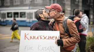 Demonstranten während einer Kundgebung vor dem Fifa-Museum in Zürich im November.