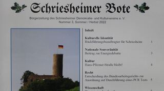 Neben dem Mitteilungsblatt veröffentlicht der AfD-nahe Verein in Schriesheim in einer eigenen „Zeitung“, die mehrmals im Jahr stadtweit verteilt wird.