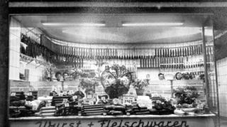 Die Metzgerei 1954: Gekühlt wurde wenig, denn am Tag war meist alles leergekauft.