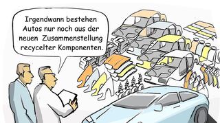 mid Groß-Gerau - Aus Alt mach Neu: Künftige Fahrzeuge könnten zu einem großen Teil aus Recycling-Material bestehen.