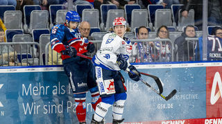 Hier noch im Trikot der Adler: Mannheims Arkadiusz Dziambor (l.).