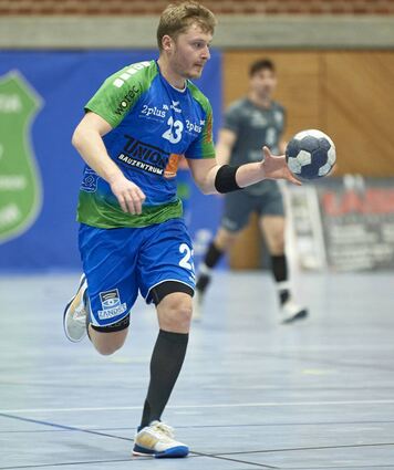 Zu den 22 Treffern der Blau-Grünen konnte Robin Helbig an diesem Spieltag nur einen erfolgreichen Torabschluss beisteuern.