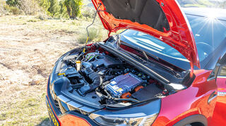 mid Malaga - Das Herzstück des ASX HEV (Vollhybrid), hier der 1,6-Liter-Vierzylinder kombiniert mit dem Elektromotor. Kein manuelles Laden nötig.