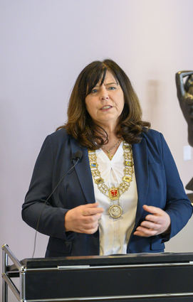 Rathauschefin Jutta Steinruck bei der Neujahrsrede 2023.