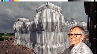 Kunst für das Volk, das auch den Schriftzug „Dem deutschen Volke“ verdeckt: die Reichstagsverhüllung von Christo (rechts), das vier Millionen Menschen sahen.