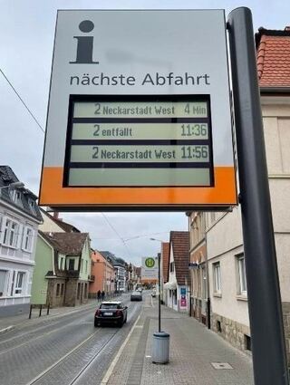 In der Feudenheimer Hauptstraße wird ein Ausfall angezeigt.