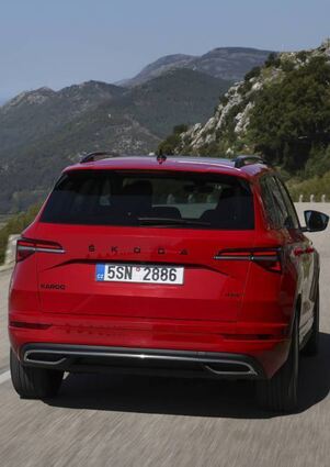 Der neue Dachkantenspoiler des Sportline ist in Wagenfarbe lackiert.