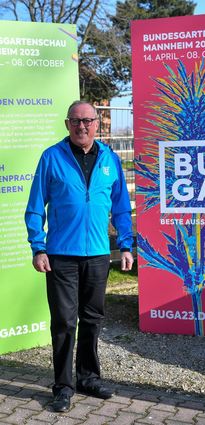 Statt Uniform trägt er nun Buga-T-Shirt und Buga-Jacke: Hubert Böllinger, pensionierter Erster Polizeihauptkommissar, bringt Erfahrung ins Team.