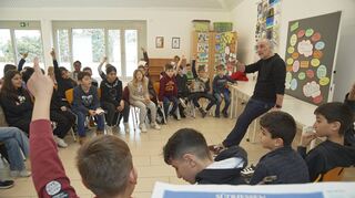 Lampertheim, Goetheschule, SHM-Aktion "Klasse Kids", mit Redakteur Stephen Wolf
21.03.2023 / Foto: Berno Nix