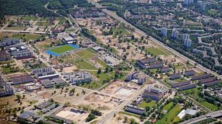 Der Mannheimer Stadtteil Franklin aus der Luft.