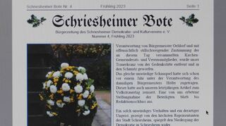 In seiner eigenen Zeitung wehrt sich der AfD-nahe Verein gegen „Zensur“ seiner Beiträge im Amtsblatt und das Entfernen seines Kranzes vom Kriegerdenkmal.