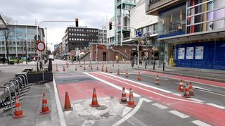 Der Verkehrsversuch in der Mannheimer Innenstadt wird momentan zurückgebaut.