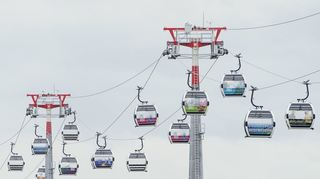 Die Seilbahn ist eine der Hauptattraktionen der Mannheimer Bundesgartenschau.