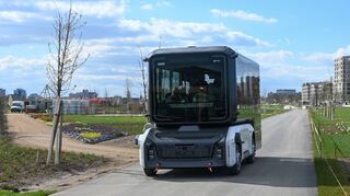 Das autonome Fahrzeug von U-Shift auf der Buga23 in Mannheim.