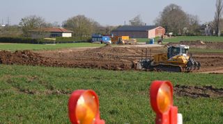Beginn der Bauarbeiten neues Gewerbegebiet.