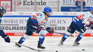 Nicolas Krämmer und die Adler Mannheim taten sich schwer, gefährlich vor das Ingolstädter Tor zu kommen.