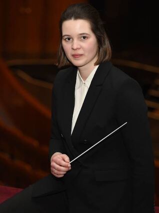 Fast allein unter Männern: Nachwuchs-Dirigentin Mareike Jörling.