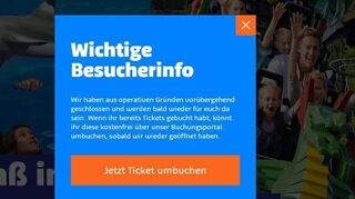 Das Sealife in Speyer informiert auf seiner Homepage über die Schließung.