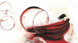 „Redwinelady“ heißt dieses Bild – Metamorphose der besonderen Art.