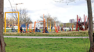 Vor allem an den Wochenenden ist auf den Spielplätzen und auf den Grünflächen im neuen Stadtteil Franklin einiges los.