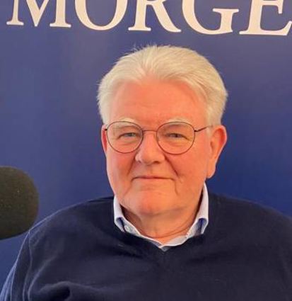Michel Maugé im Podcaststudio des „Mannheimer Morgen“.