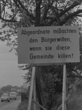 In Neckarhausen gab es massiven Protest gegen die Gemeindereform.