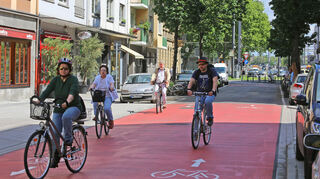 Die Berliner Straße in der Oststadt ist eine von aktuell 16 Fahrradstraßen in Mannheim. Sie wurde 2017 eingerichtet.