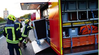Die Heidelberger Feuerwehr hat für die Übung einen speziellen Container zur Verfügung gestellt.