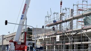 Während der Bauarbeiten an der Feuerwache Nord.