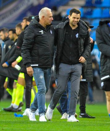 Die Sportliche Leitung beim SV Waldhof pflegt ein vertrauensvolles Verhältnis: Trainer Christian Neidhart (l.) und Geschäftsführer Tim Schork.