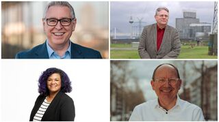 Beim „MM“-Stadtgespräch dabei: Thorsten Riehle (SPD) (v.l.), Raymond Fojkar (Grüne), Isabell Belser und Christian Specht (CDU).
