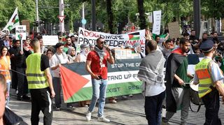 Die Gruppe „Free Palestine Mannheim“ hatte am Sonntag anlässlich des Nakba-Tags für Solidarität mit Palästina aufgerufen.