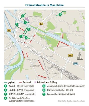 Diese Fahrradstraßen sind geplant.